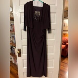 Elegant Purple Evening Dress with Jacket
